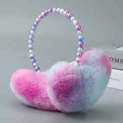 Autumn and winter colorful rendered ear cups, personalized and trendy, heart-shaped ear protection, flexed and thickened, comfortable plush ear tips wholesale