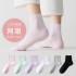 Wholesale trend of women's mesh pure cotton spring and summer thin mid-calf all-cotton casual summer women's summer long-calf cotton socks