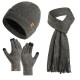 Amazon New Suit European And American Autumn And Winter Fleece-lined Knitted Hat Scarf Gloves Men And Women Warm Wool Three-piece Set Amazon New Suit European And American Autumn And Winter Fleece-lined Knitted Hat Scarf Gloves Men And Women Warm Wool Three-piece Set