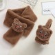 2021 Autumn and winter new brown cute winter solid-color rabbit ears adult stock two-in-one scarf, gloves and hat 2021 Autumn and winter new brown cute winter solid-color rabbit ears adult stock two-in-one scarf, gloves and hat