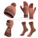 Amazon Winter New European And American Knitted Scarf Warm Wool Christmas Hat Scarf Gloves Socks Kit Amazon Winter New European And American Knitted Scarf Warm Wool Christmas Hat Scarf Gloves Socks Kit
