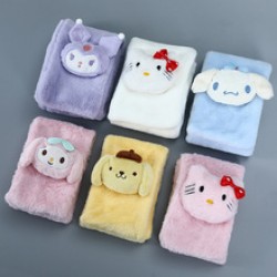 2023 Autumn/Winter children's scarf, parent-child plush thickened imitation rabbit fur baby scarf, cartoon Korean version warm scarf
