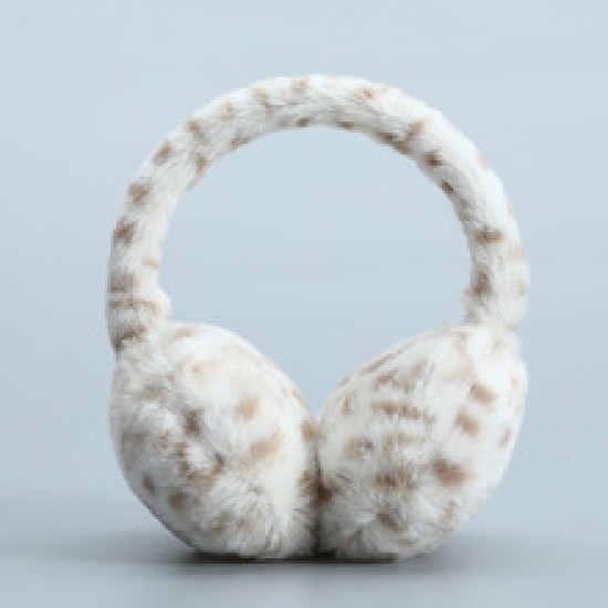 A detachable memory hair band with leopard print plush ear bags for both men and women to wear on the ear cups for winter warmth, windproof and frost-proof A detachable memory hair band with leopard print plush ear bags for both men and women to wear on the ear cups for winter warmth, windproof and frost-proof