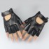 Cross-border half-finger leather gloves for men and women, half-piece functional lolita dancing gothic cyber exposed finger spring and autumn short style