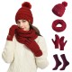 Amazon Hat Cross-border Europe And The United States Winter Ladies Wool Hat Scarf Gloves Plus Socks Four-piece Set Manufacturers Supply Amazon Hat Cross-border Europe And The United States Winter Ladies Wool Hat Scarf Gloves Plus Socks Four-piece Set Manufacturers Supply