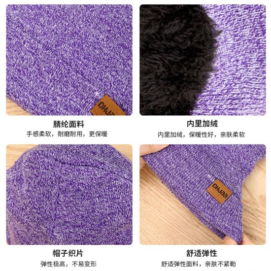 Amazon New Suit European And American Autumn And Winter Fleece-lined Knitted Hat Scarf Gloves Men And Women Warm Wool Three-piece Set Amazon New Suit European And American Autumn And Winter Fleece-lined Knitted Hat Scarf Gloves Men And Women Warm Wool Three-piece Set
