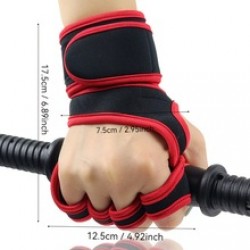 Fitness gloves, semi-pointing body upward grip strength, dumbbell, men's exercise equipment, wrist protection gloves, women's deadlift, barbell protection