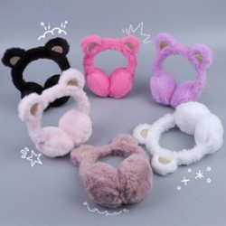 Korean version anti-freeze plush ear cups, warm folding, winter ear protection for students, cute anti-freeze cycling ear protection covers