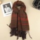 Scarf Women's Winter Korean Version Of High-end All-match Stripes Warm Padded Cashmere Shawl Dual-purpose Student Scarf Tide