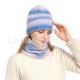 Amazon Autumn And Winter Cross-border European And American Women's Scarf Hat Two-piece Set Gradient Wind Warm Knitted Wool Hat Amazon Autumn And Winter Cross-border European And American Women's Scarf Hat Two-piece Set Gradient Wind Warm Knitted Wool Hat