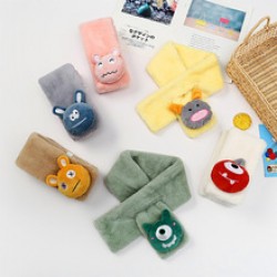 Korean children's scarf, parent-child plush imitation rabbit fur imitation rabbit fur, boys' and girls' scarf, autumn and winter warm scarf