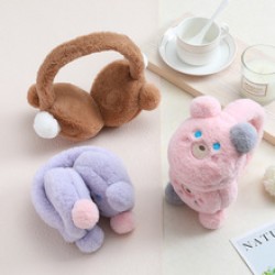 Korean version foldable ear tips for warm women, cute ear cups for autumn and winter, imitation rabbit fur warm ear bags for both men and women, providing ear warmth