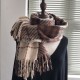 Winter warm, cold-proof, comfortable, breathable, neck-protecting scarf, simple, casual, versatile, personalized printed three-line check scarf Winter warm, cold-proof, comfortable, breathable, neck-protecting scarf, simple, casual, versatile, personalized printed three-line check scarf