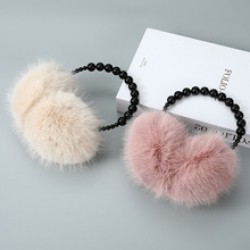 New oversized ear warm ear cups, double-sided wool ear tips for export, imitation rabbit fur plush ear covers, pearl ear protection