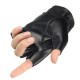 Cross-border half-finger leather gloves for men and women, half-piece functional lolita dancing gothic cyber exposed finger spring and autumn short style Cross-border half-finger leather gloves for men and women, half-piece functional lolita dancing gothic cyber exposed finger spring and autumn short style