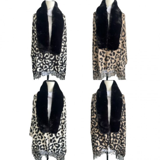 New leopard print scarf, classic fringed shawl for women, versatile for autumn and winter, warm scarf manufacturer wholesale New leopard print scarf, classic fringed shawl for women, versatile for autumn and winter, warm scarf manufacturer wholesale