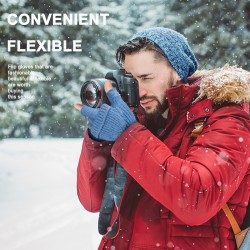 European And American Winter Men's And Women's Half Finger Flip Knitted Thickened Warm Wool Knitted Students' Writing Gloves