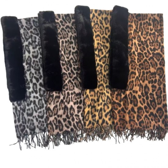 New leopard print scarf, classic fringed shawl for women, versatile for autumn and winter, warm scarf manufacturer wholesale New leopard print scarf, classic fringed shawl for women, versatile for autumn and winter, warm scarf manufacturer wholesale