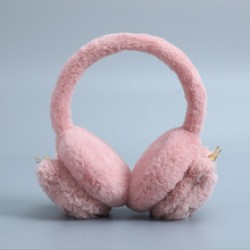 Foldable and stretchable ear tips for warmth, cute for female students. Fluffy ear cups for winter, ear caps for men, and ear protection for women, keeping the ears warm