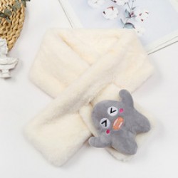Children's scarves, plush imitation rabbit fur, autumn and winter boys and girls' scarves, thickened and warm cartoon scarves for students and babies
