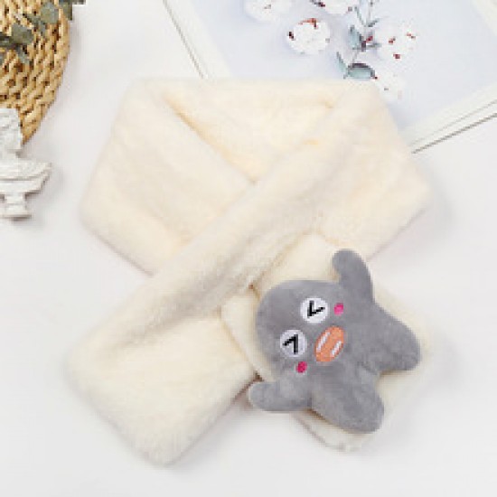 Children's scarves, plush imitation rabbit fur, autumn and winter boys and girls' scarves, thickened and warm cartoon scarves for students and babies Children's scarves, plush imitation rabbit fur, autumn and winter boys and girls' scarves, thickened and warm cartoon scarves for students and babies