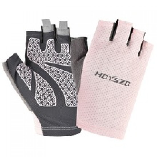 Sun-protective mesh ice thread half-finger gloves for outdoor cycling, breathable silicone barbell bicycle sun-protective gloves for both men and women in summer Sun-protective mesh ice thread half-finger gloves for outdoor cycling, breathable silicone barbell bicycle sun-protective gloves for both men and women in summer