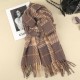 A Korean-style checkered color-blocking faux cashmere scarf with a winter atmosphere, a thickened warm shawl for women, tassels, and a student scarf A Korean-style checkered color-blocking faux cashmere scarf with a winter atmosphere, a thickened warm shawl for women, tassels, and a student scarf