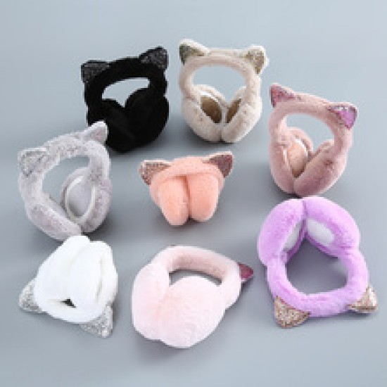 Winter cat-ear earmuffs for warm girls, Korean version of cute children's ear covers for kids and girls in winter Winter cat-ear earmuffs for warm girls, Korean version of cute children's ear covers for kids and girls in winter