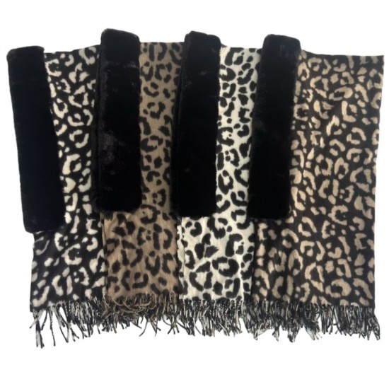 New leopard print scarf, classic fringed shawl for women, versatile for autumn and winter, warm scarf manufacturer wholesale New leopard print scarf, classic fringed shawl for women, versatile for autumn and winter, warm scarf manufacturer wholesale